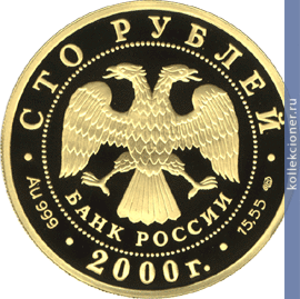 Full 100 rubley 2000 goda snezhnyy bars 32