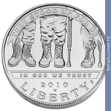 Full 1 dollar 2010 goda amerikanskie veterany invalidy