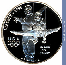 Full 1 dollar 1995 goda xxvi olimpiada gimnastika
