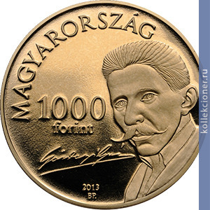 Full 1000 vengerskih forintov 2013 goda 150 let so dnya rozhdeniya geza gardoni