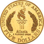Thumb 5 dollarov 1996 goda xxvi olimpiada olimpiyskiy ogon