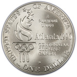 Thumb 1 dollar 1996 goda xxvi olimpiada sportsmeny kolyasochniki