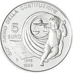 Thumb 5 evro 2008 goda 60 let vstupleniya v silu konstitutsii italyanskoy respubliki