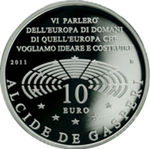 Thumb 10 evro 2011 goda 130 let so dnya rozhdeniya alchide de gasperi