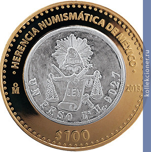 Full 100 peso 2013 goda moneta vesov pravosudiya