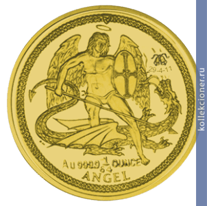 Full 1 64 angela 2011 goda angel s venchalnymi kolokolchikami znak monetnogo dvora