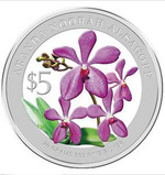 Thumb 5 singapurskih dollarov 2010 goda orhideya aranda nura alsagoff